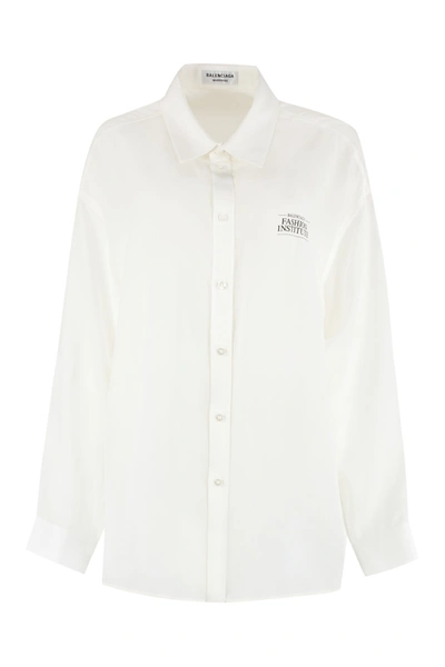 Balenciaga Silk Shirt In White