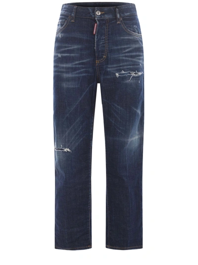 Dsquared2 5-pocket Ripped Jeans In Denim Blu