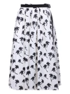 Moncler Belted Pleated Printed Shell Skirt In Beige