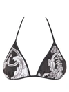 Versace 's Grey Bikini Baroque Bikini Top In Black Gold