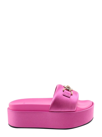 Versace La Medusa Biggie Sandals In Pink Paradise/  G