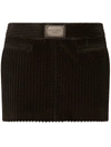 Dolce & Gabbana Ribbed Velvet Mini Skirt In Black