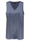 Brunello Cucinelli Stretch-silk Satin Tank Top In Avio