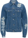 Jw Anderson Blue Distressed Denim Jacket In Denim