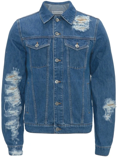 Jw Anderson Blue Distressed Denim Jacket