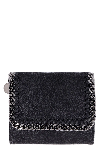 Stella Mccartney Falabella Small Flap Wallet In Black