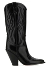Sonora Black Leather Santa Fe Boots In Black