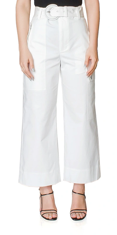 Proenza Schouler White Label Cotton Belted Cargo Pants In White