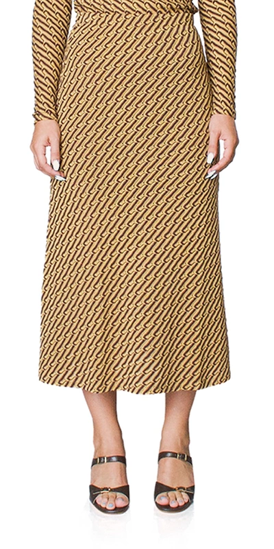 Beaufille Crochet Knit Balla Skirt In Brown