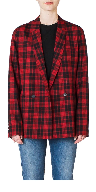 6397 Db Blazer In Red Plaid In Multi