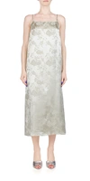6397 Jacquard Slip Midi Dress In Ash