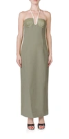 Paris Georgia Nassia Dress In Khaki & Cream