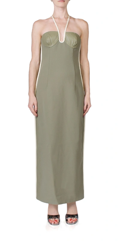 PARIS GEORGIA NASSIA DRESS KHAKI & CREAM