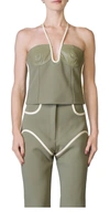 PARIS GEORGIA NASSIA SINGLET KHAKI & CREAM