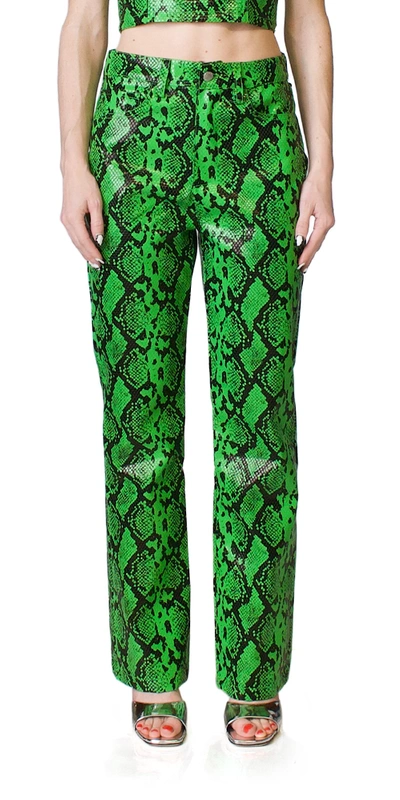 Simon Miller Women's Natty Faux Snakeskin Pants In Green