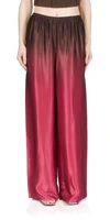 Vince Ombré Printed Satin Pants In Beet/dark Night Fig