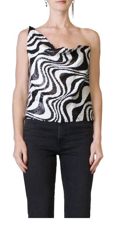 Simon Miller Women's Turvy Zebra Sequin Top In White