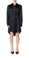 Mm6 Maison Margiela Silky Button Front Dress Black