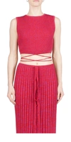 Christopher Esber Sleeveless Knit Tie Crop In Raspberry