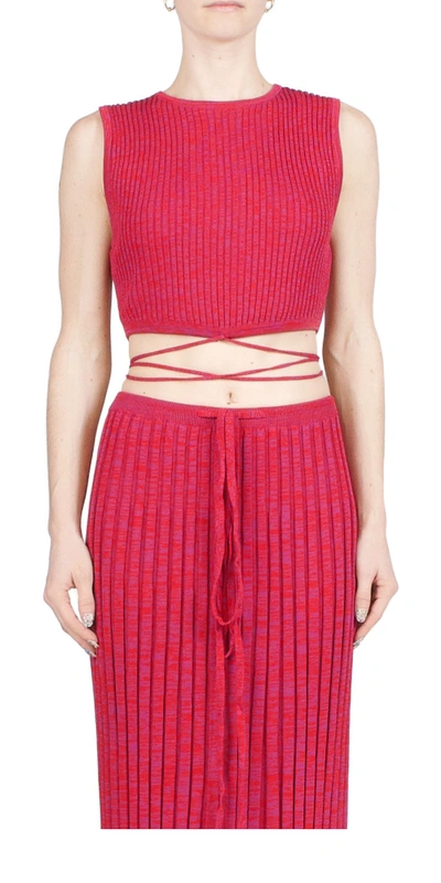 CHRISTOPHER ESBER SLEEVELESS KNIT TIE CROP