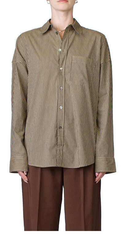 6397 UNIFORM TOP TAN/GREY STRIPE