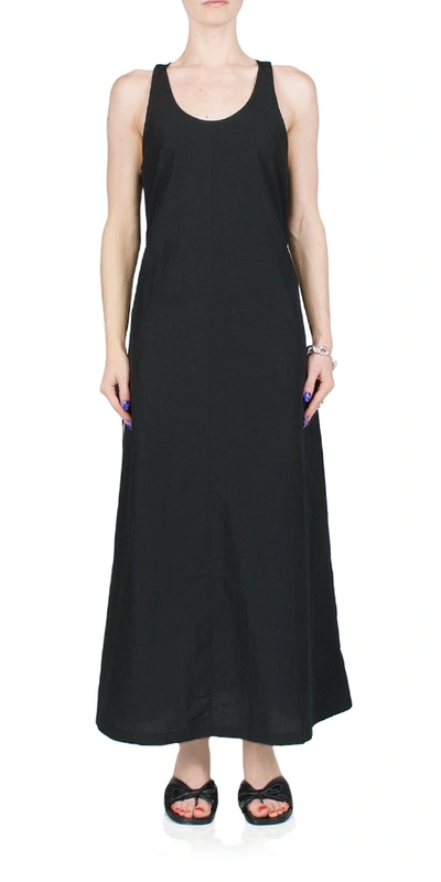 6397 Black Drawstring Maxi Dress