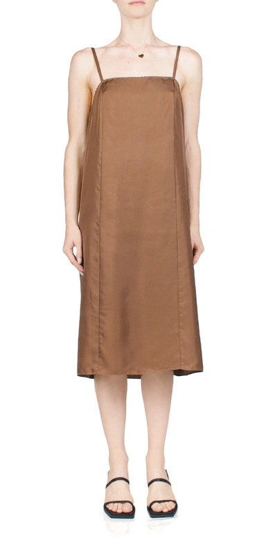6397 Vintage Slip Midi Dress In Sienna In Brown