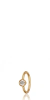 MARIA TASH YELLOW GOLD SCALLOPED DIAMOND HOOP EARRING