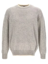 Msgm Logo Wool & Cashmere Knit Sweater In Gray