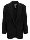 Norma Kamali Single-breasted Belt Blazer Jackets Black In Black