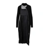 Sacai Zip-up Wool Midi Dress In Black