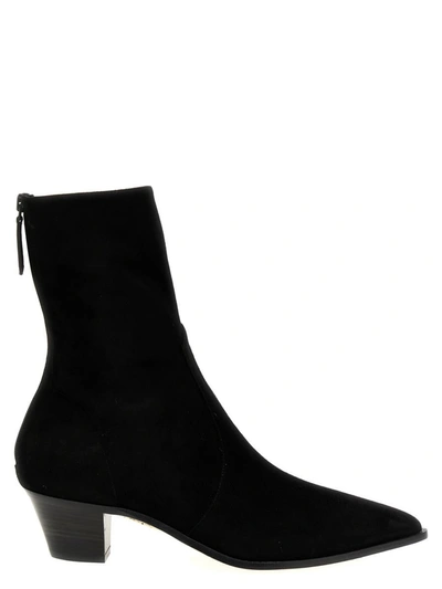 Aquazzura Brunswick Suede Ankle Boots In Black