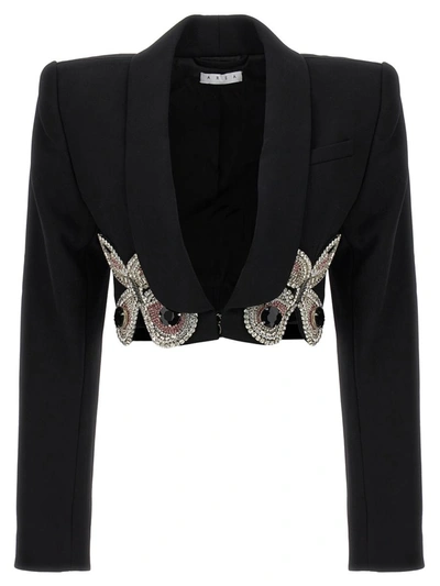 AREA AREA BLAZER 'EMBROIDERED BUTTERFLY CROPPED'