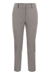 Peserico Cropped Cigarette Trousers In Grey