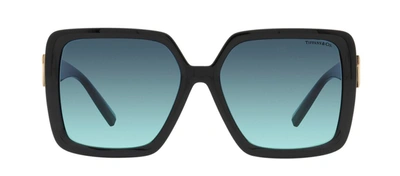 Tiffany & Co 0tf4206u Square-frame Brand-embossed Acetate Sunglasses In Blue