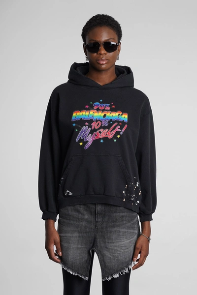 Balenciaga Black Cotton Sweatshirt Black  Donna Xs In 0105