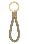 Bottega Veneta Taupe Intrecciato Key Ring In Turtledove