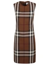 Burberry Maci Short Sleeve Dress In Dark Birch Brown