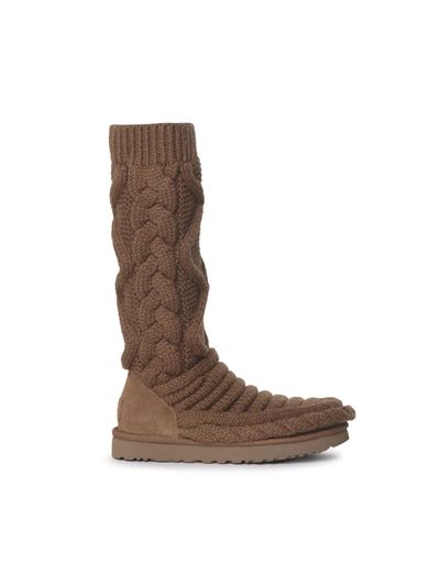 Ugg Classic Tall Chunky Knit Boots In Chestnut