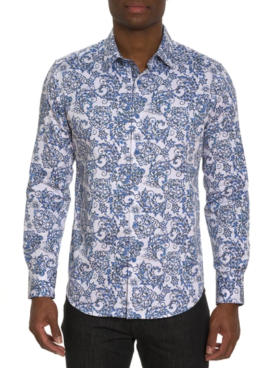 Robert Graham Divan Printed Long Sleeve Button Front Shirt In Neutral