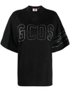 GCDS GCDS COTTON T-SHIRT WITH CRYSTAL LOGO