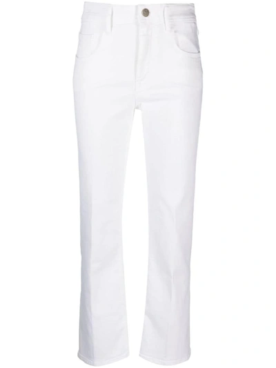 Jacob Cohen Kate Cropped Straight Leg Trousers In White