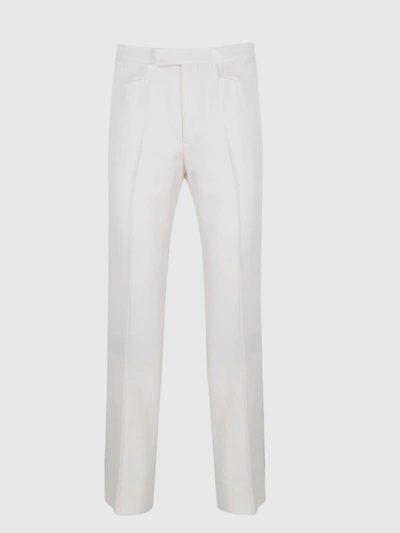 Gucci Side-adjuster Pleated Tailored Trousers In White