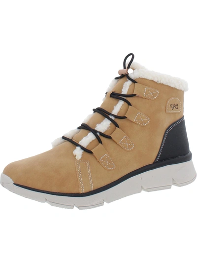Ryka Womens Faux Leather Faux Fur Hiking Boots In Multi