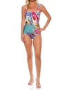 PATBO Floral Abstract Print Square Neck One Piece In Multicolor