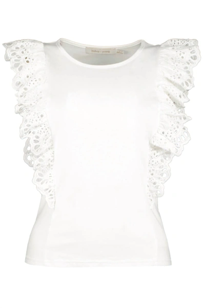 Bishop + Young Bruna Eyelet Tee In Salt In White