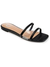Journee Collection Ramira Womens Embossed Slip On Slide Sandals In Black