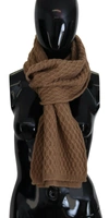 DOLCE & GABBANA Dolce & Gabbana Wrap Shawl Knitted Camel Women's Scarf