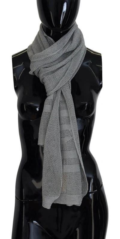 JOHN GALLIANO LOGO KNITTED NECK WRAP SHAWL FOULARD WOMEN'S SCARF