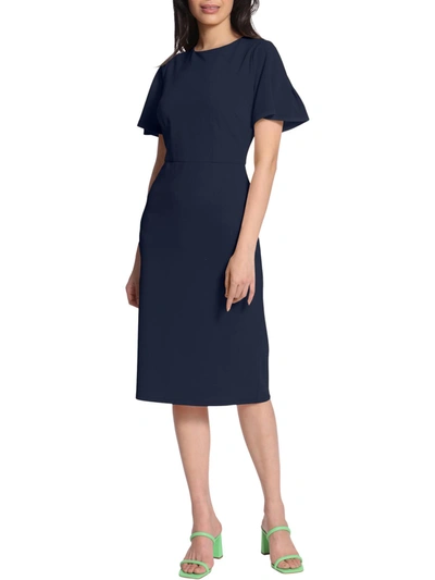 Maggy London Womens Office Work Sheath Dress In Blue